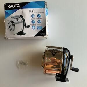 X-ACTO KS Manual Pencil Sharpener, Wall Mountable Pencil Sharpener, Silver